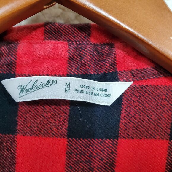 Woolrich Womens Black & Red Plaid Flannel Long Sleeve Button Shirt/Top Size Med - Picture 7 of 16